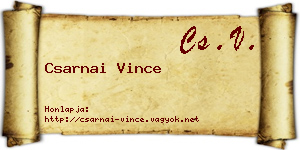 Csarnai Vince névjegykártya